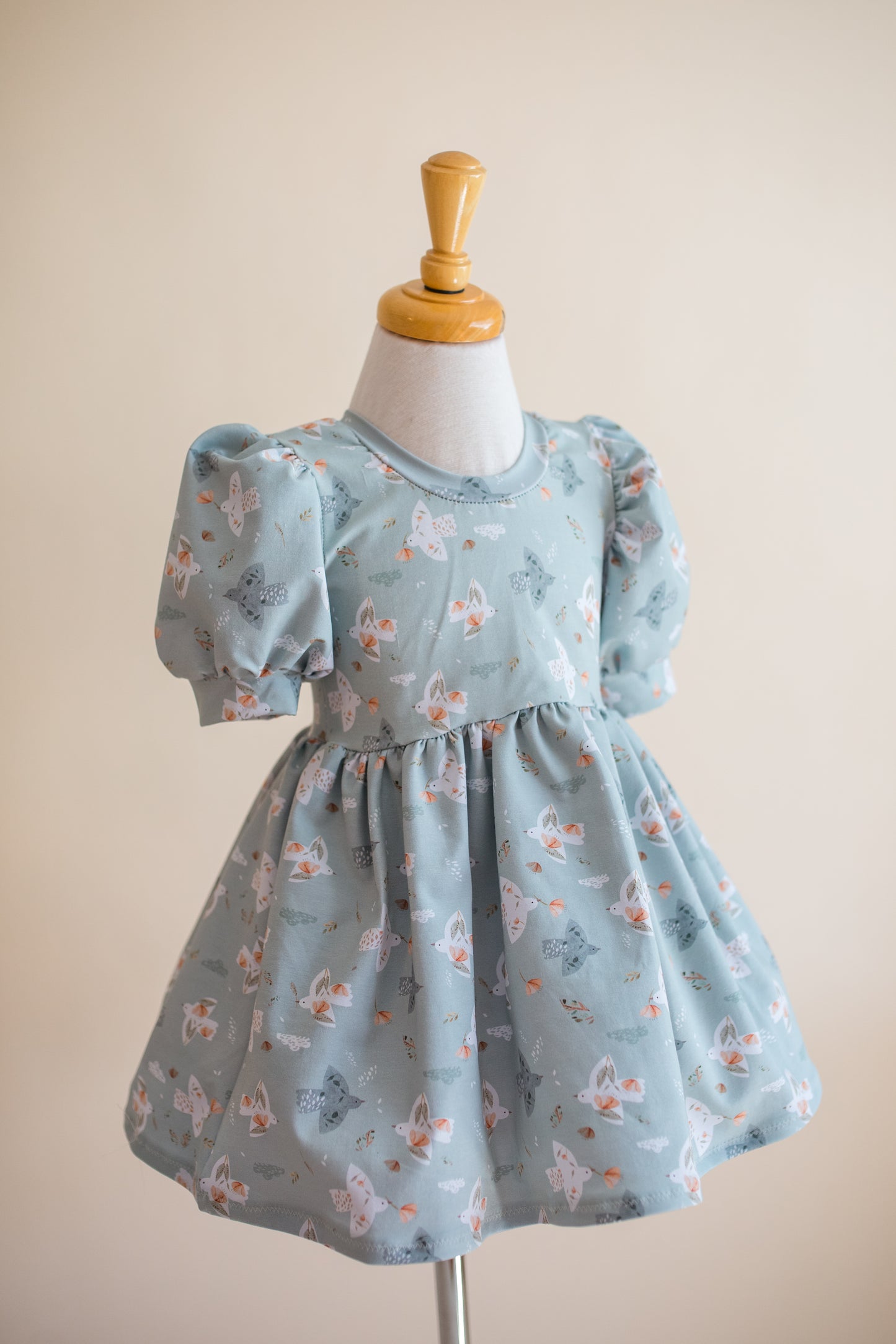 Puff Sleeve Bird Dress