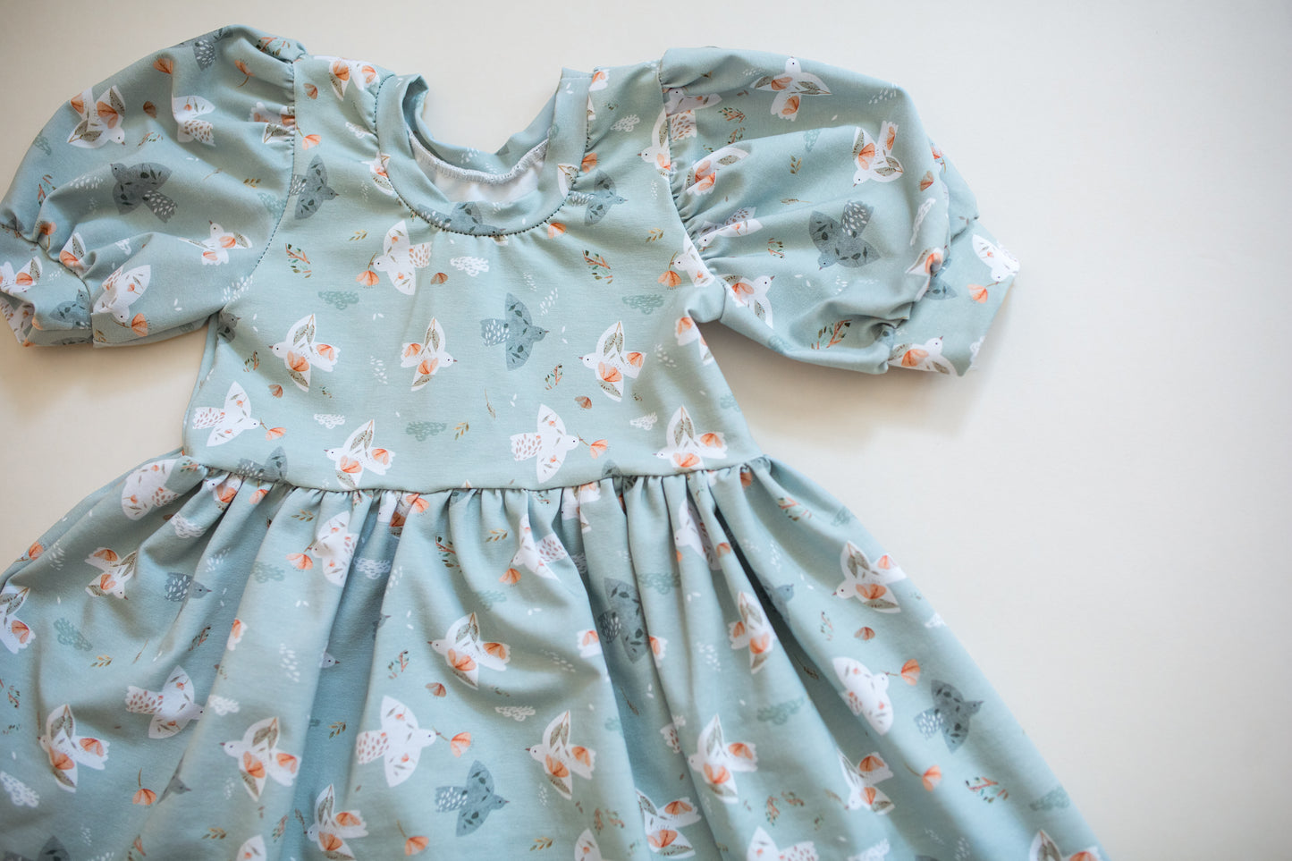 Puff Sleeve Bird Dress