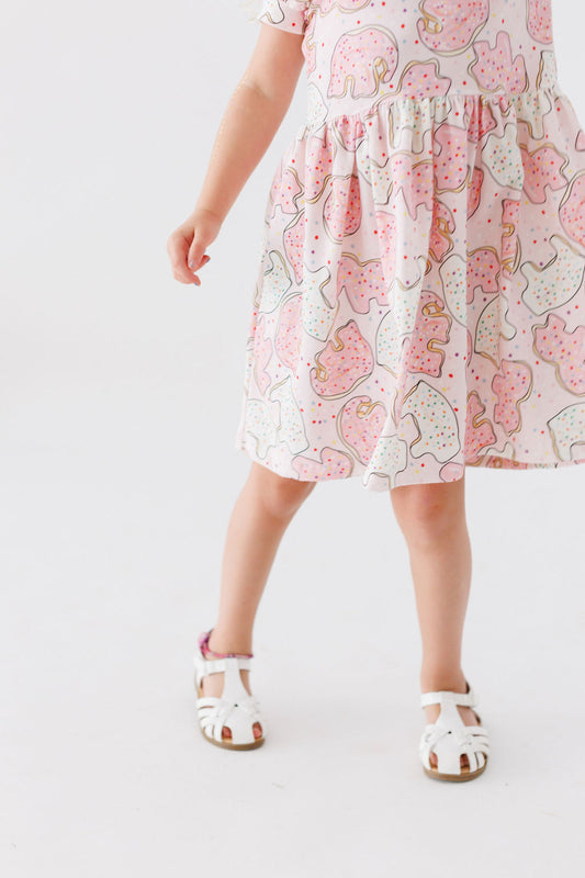 'Animal Cracker' Puff Sleeve Dress