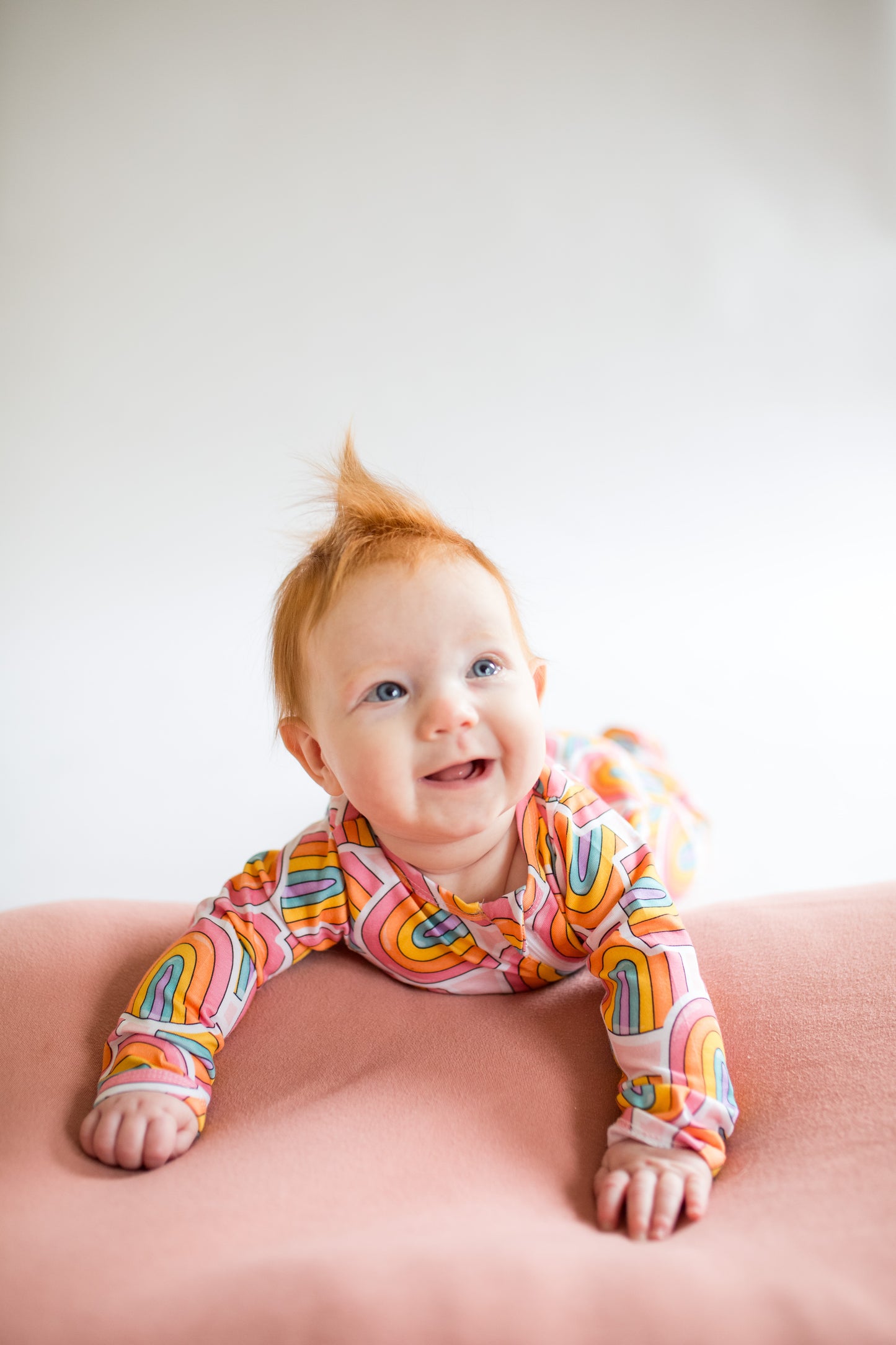 'Born to Be Bright' Rainbow Zippie Romper