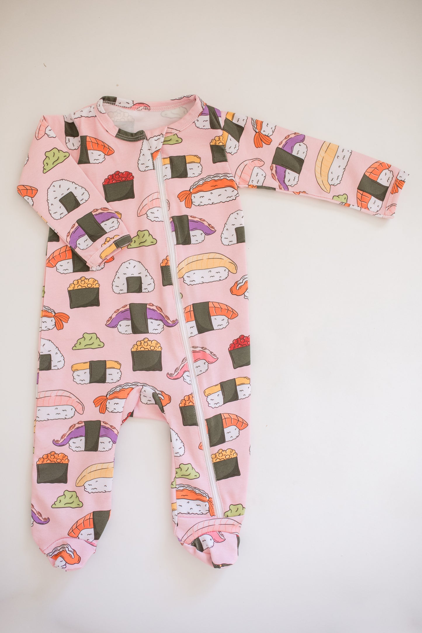 'Sushi Baby' Pink Zippie Romper