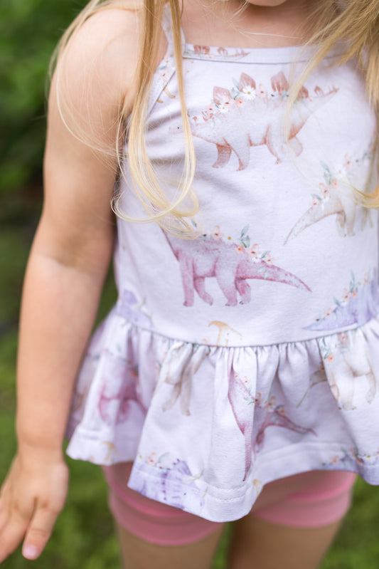 'Floral Dino' Two-Piece Set