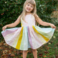 Pastel Quilted Rainbow Twirl Dress