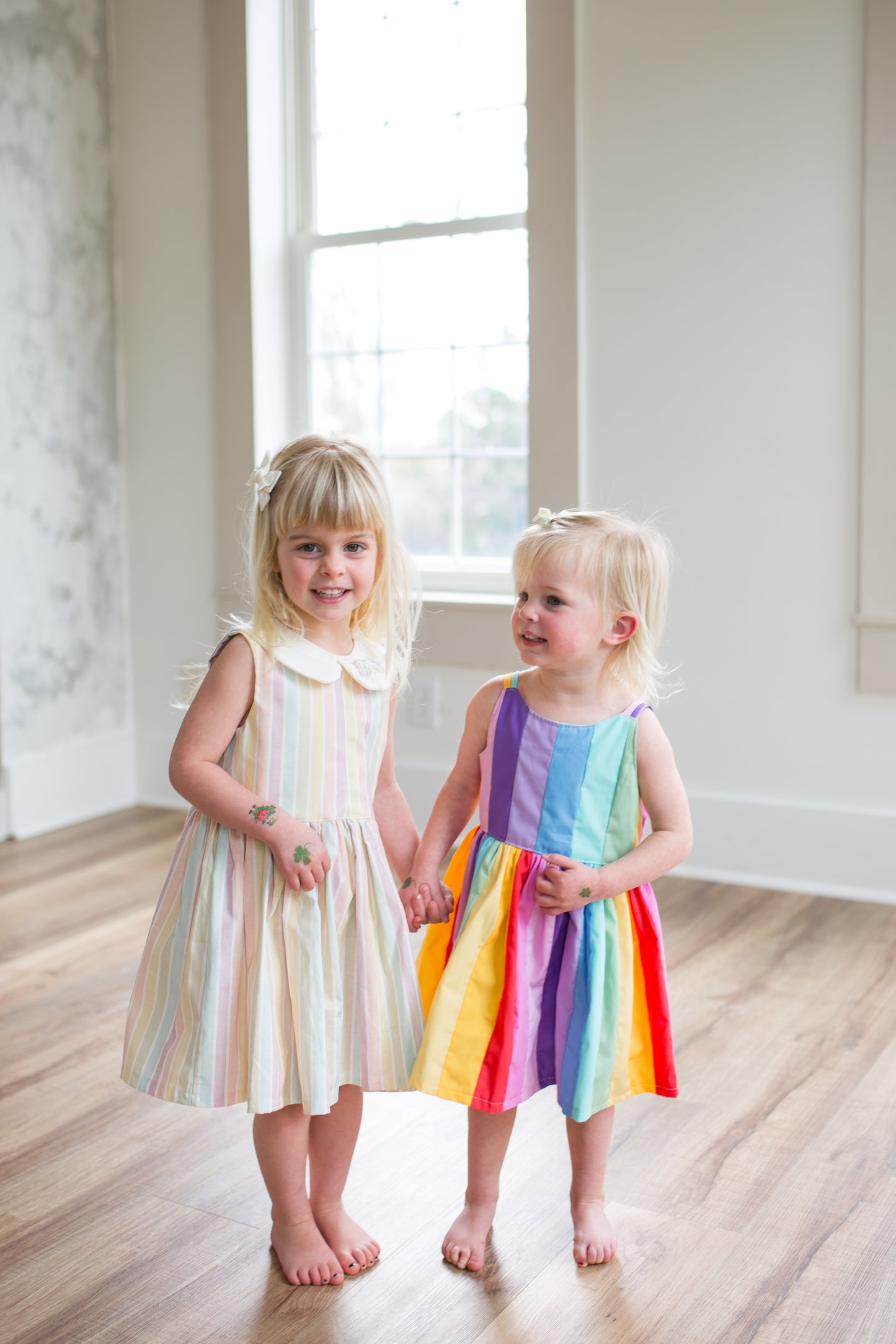 Embroidered Pastel Rainbow Dress