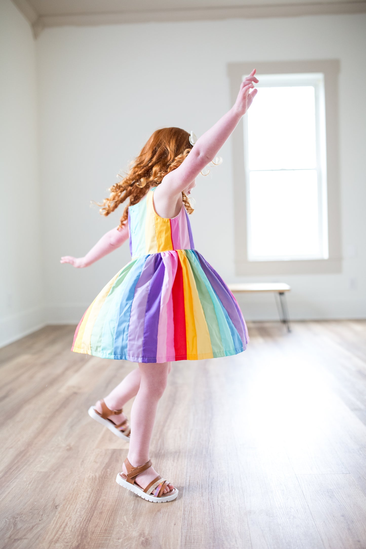 Quilted Rainbow Twirl Dress
