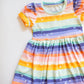 'Rainbow Magic' Puff Sleeve Dress