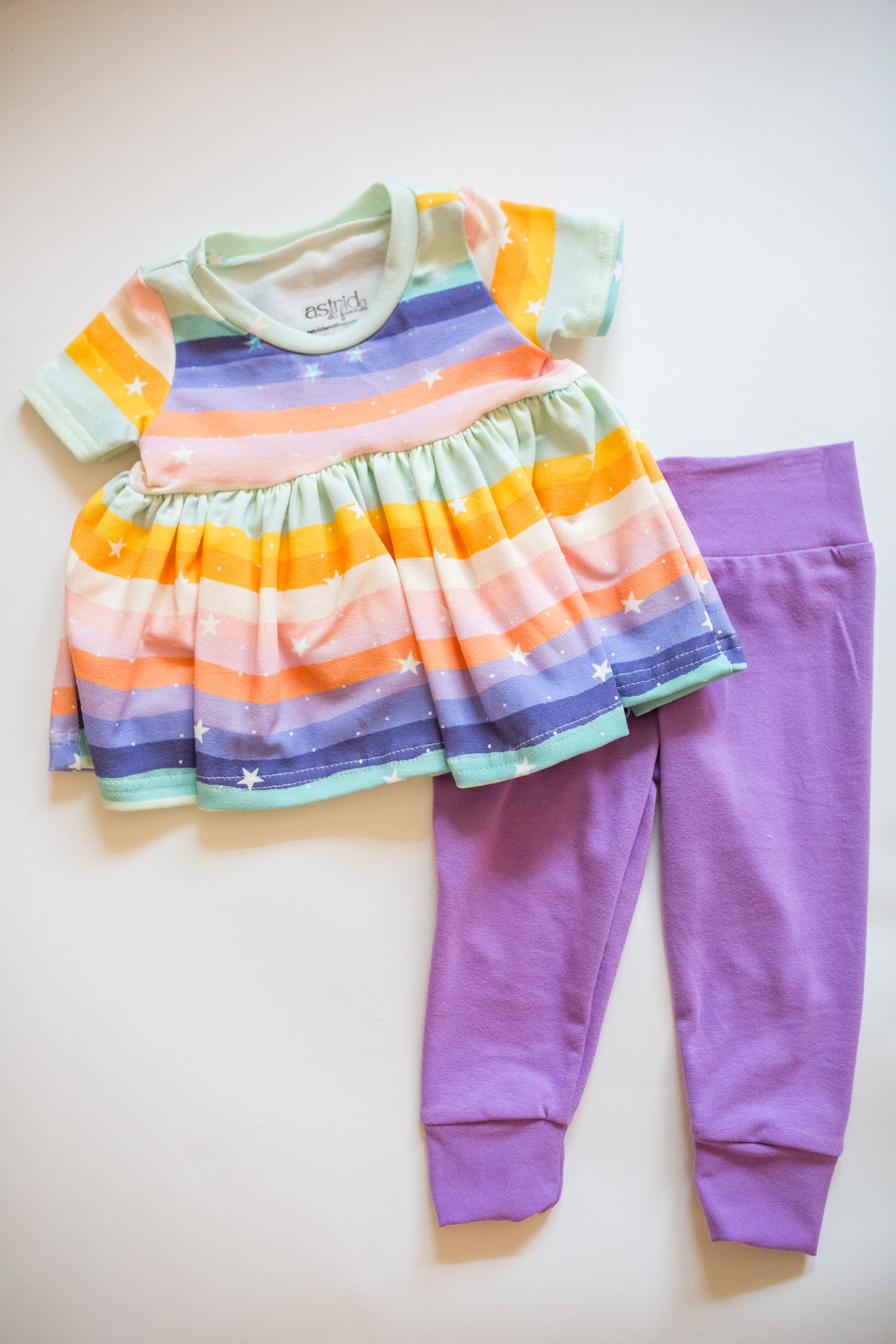 'Rainbow Magic' Peplum Set