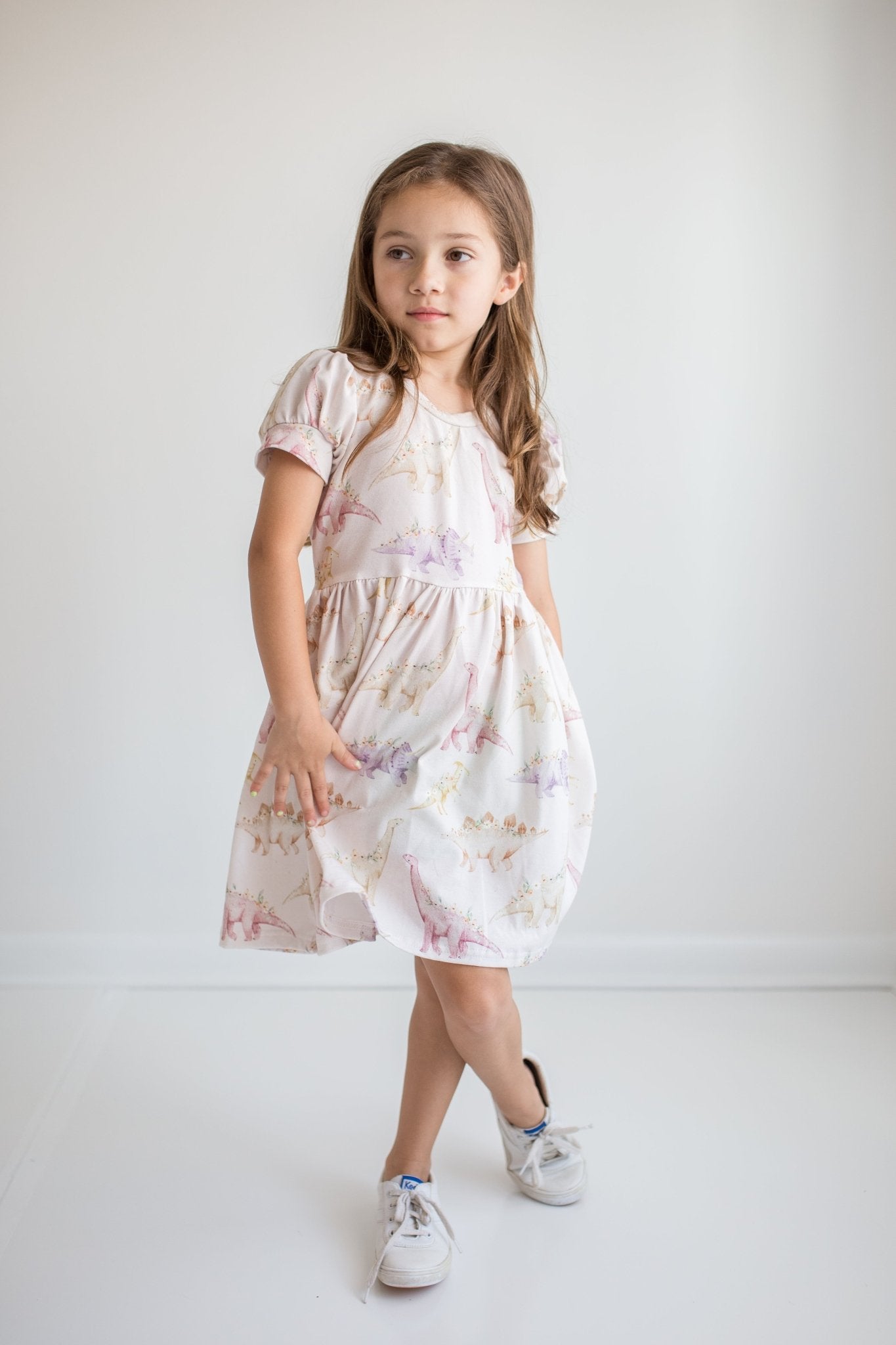 Floral Dino Dress - Astrid & Friends