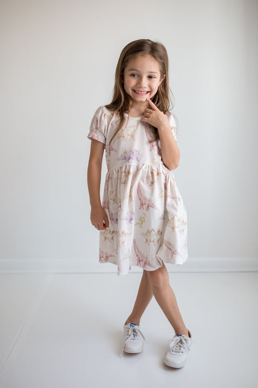 Floral Dino Dress - Astrid & Friends