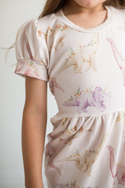 Floral Dino Dress - Astrid & Friends