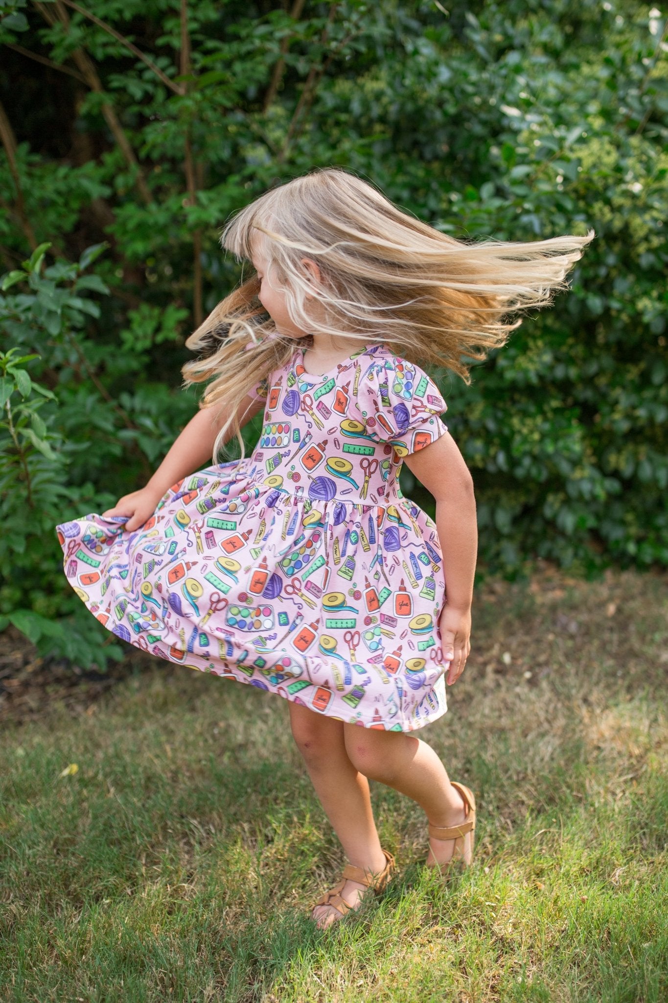 Little Artist Puff Sleeve Dress - Astrid & Friends