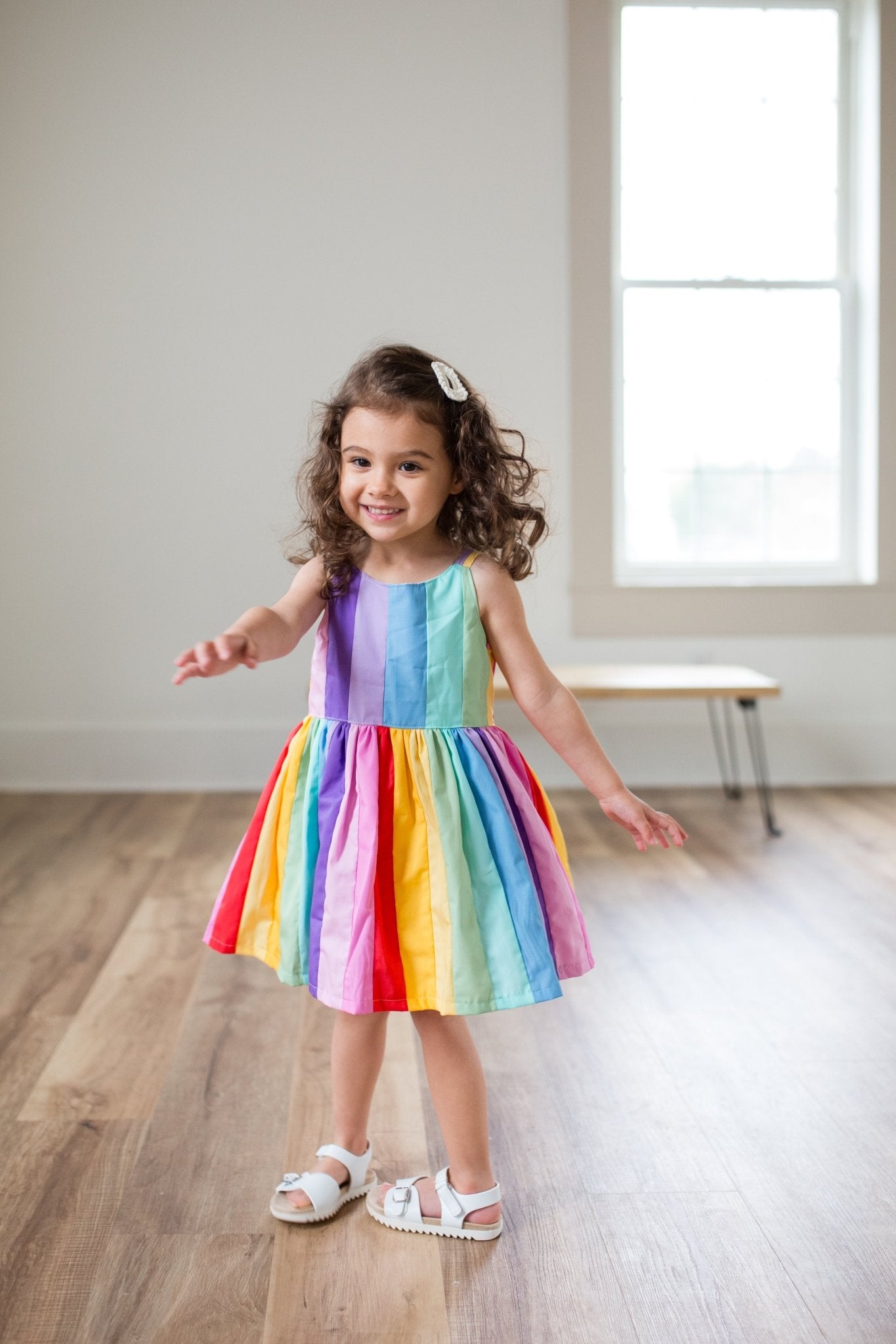 Quilted Rainbow Twirl Dress - Astrid & Friends