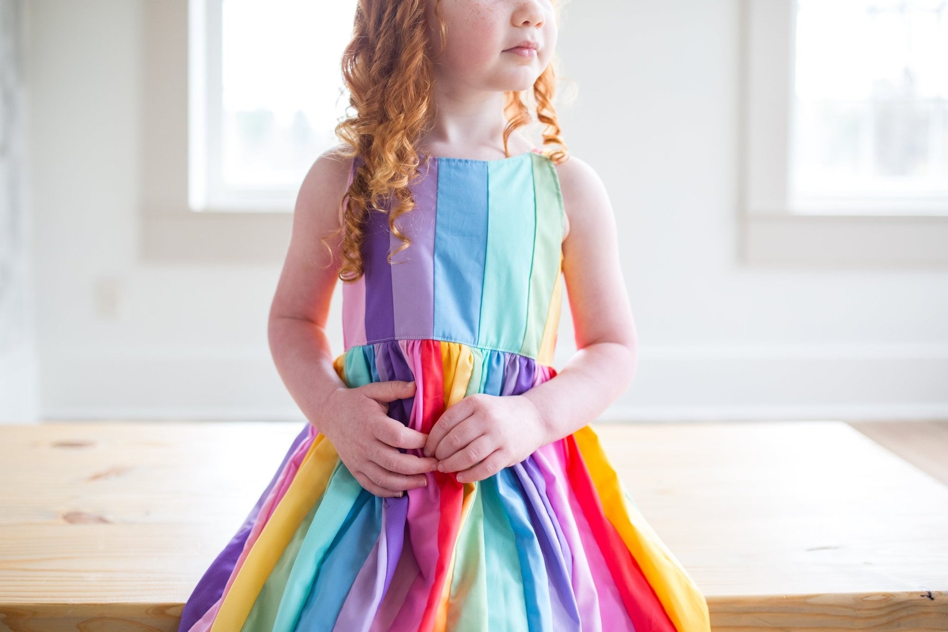 Quilted Rainbow Twirl Dress - Astrid & Friends