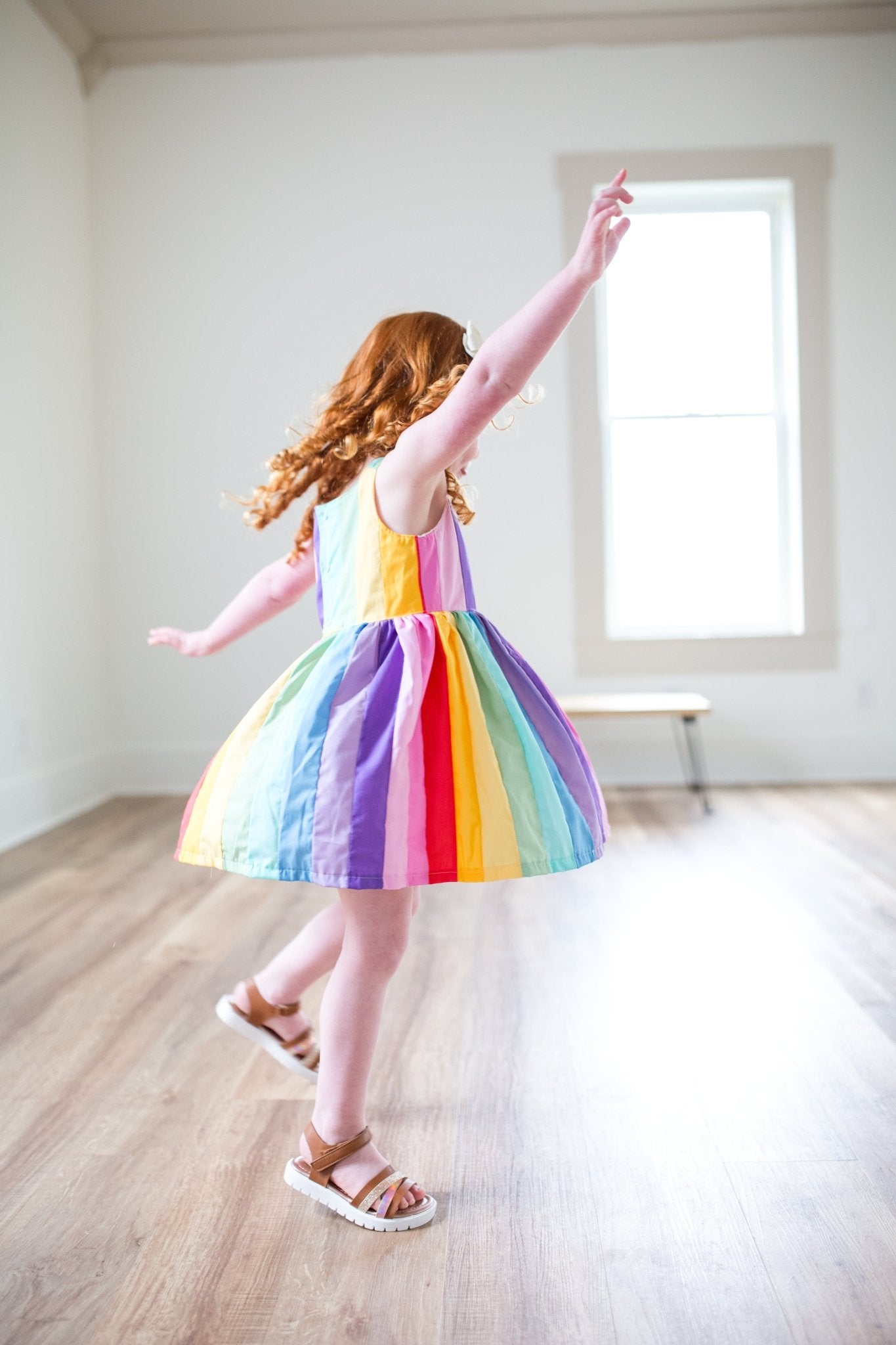 Quilted Rainbow Twirl Dress - Astrid & Friends