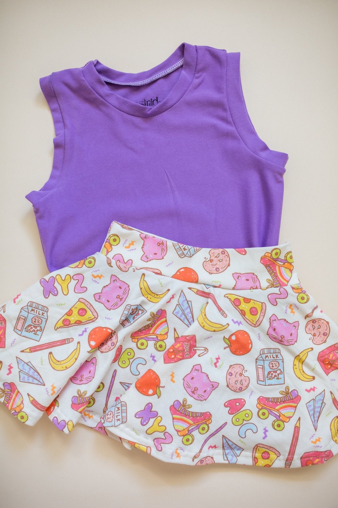 Retro School Skort and Tank Set - Astrid & Friends